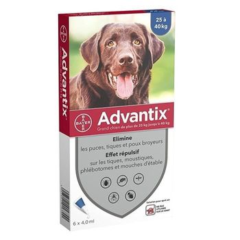 Pipetas Antiparasitarias Advantix 6: Para Perros Grandes De Más De 25 Kg