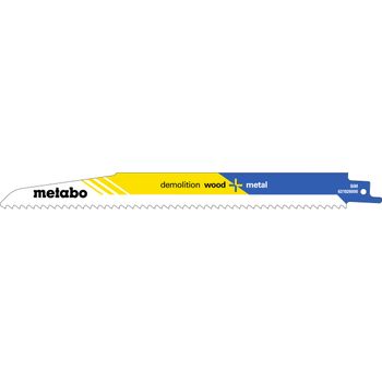 Metabo 5 Hojas Para Sierras De Sable "demolition Wood + Metal" 225 X 1,6 Mm (631926000)