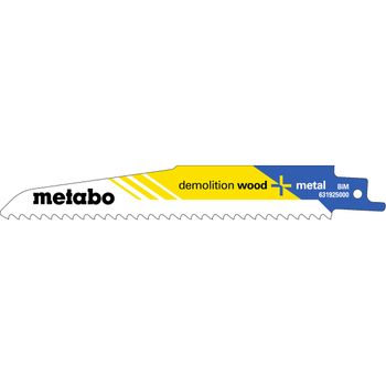 Metabo 5 Hojas Para Sierras De Sable "demolition Wood + Metal" 150 X 1,6 Mm (631925000)