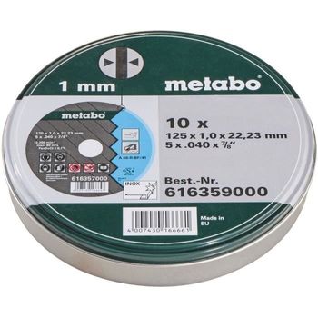 Metabo Caja Metálica De 10 Muelas De Acero Inoxidable Para Amoladora