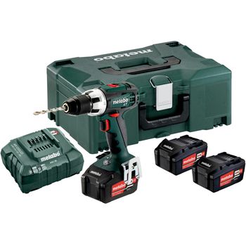 Taladro Con Batería Atornillador Bs 18 Lt Set. Incluye 3 Baterías Li-power (18 V/4,0 Ah), Cargador Y Maletín. Metabo