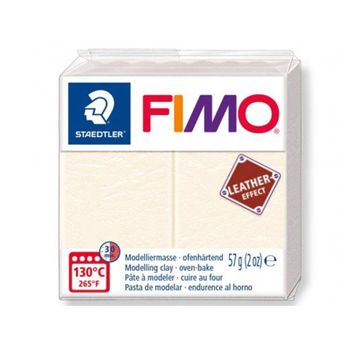 Pasta De Fimo 57 G - Efecto Cuero - Marfil