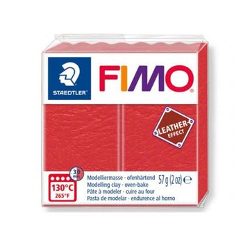 Fimo Paste 57 G - Efecto Cuero - Rojo/pastel Rojo