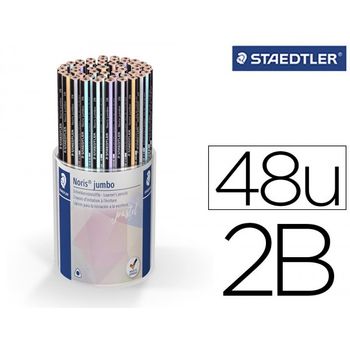 Staedtler Lapiz Grafito Noris Jumbo 119 Hb Surtidos Pastel -bote Expositor 48u-