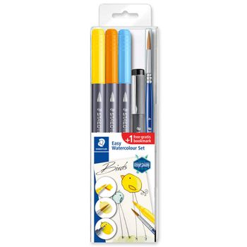 Staedtler Design Journey 3001stb5-1 - Estuche Con 3 Rotuladores Acuarelables Doble Punta, 1 Rotulador Pigmen Liner, 1 Pincel + Gratis 1 Punto De Libr