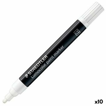 Rotulador Permanente Staedtler Lumocolor Blanco (10 Unidades)