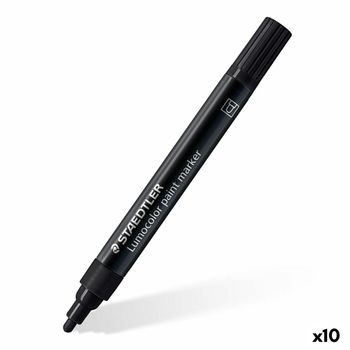 Rotulador Permanente Staedtler Lumocolor Negro (10 Unidades)