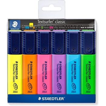 Estuche 6 Marcadores Textsurfer Classic Colores Surtidos Diseño Happy