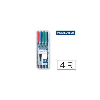 Rotulador Staedtler Lumocolor Retroproyeccion Punta De Fibra Permanente 317 Wp Estuche 4 Colores Punta Media 10 Unidades 10 Unid