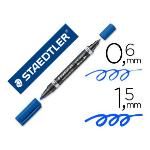 Rotulador Staedtler Lumocolor Permanente Duo 348 Azul Punta F 0 6 Mm Punta M 1 5 Mm (...