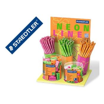 Lapices De Grafito Staedtler Wopex Neon Ecologico Expositor De 120 Unidades