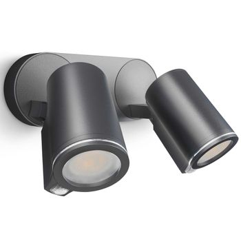 Foco De Exterior Con Sensor Spot Duo Sensor Negro Steinel