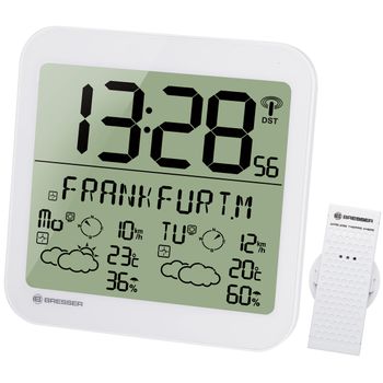 Reloj Con Información Meteorológica Lcd Mytime Meteotime Bresser - Blanco