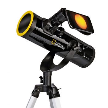 Telescopio Astronómico 76/350 National Geographic Con Filtro Solar Y Soporte Para Móvil