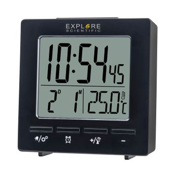 Mini Reloj Despertador Con Medidor De Temperatura Termómetro Explore Scientific - Negro