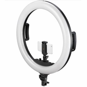 Anillo Luz Led 48w 3200-5600k Foto - Vídeo Con Soporte Smartphone Str-48b Bresser