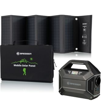 KIT Batería Externa Portátil 1200 W + Panel Solar 120 W Bresser,Camping  Viajes