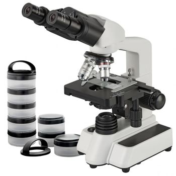Microscopio Researcher Bino 40-1000x Bresser + Regalo Recipientes Para Muestras