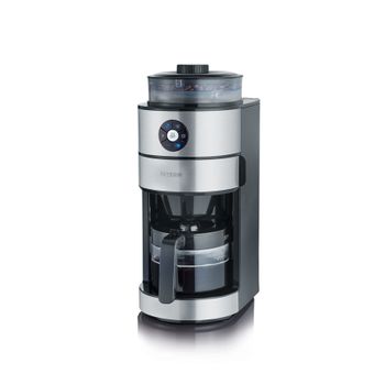 Cafetera con molinillo de goteo, jarra termo 1 L Severin KA 4814 Acero  inoxidable cepillado / negro 1000 W