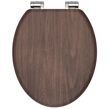 Asiento De Inodoro Con Cierre Suave Dark Wood Mdf Schütte