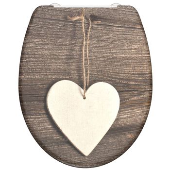 Asiento De Wc Duroplast Con Cierre Suave Estampado Wood Heart Schütte