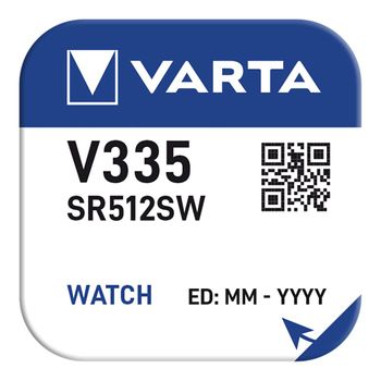 Bateria De Botão Sr512sw - V335 Varta 100mah (blister 1 Unid.) Ø5,8x1,25mm