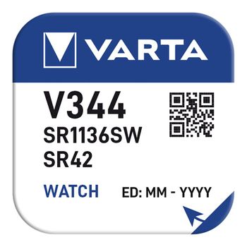 Bateria De Botão Sr42 - V344 Varta 105 Mah (blister 1 Unid.) Ø11,6x3,6mm