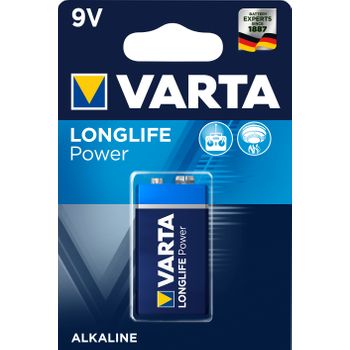 Pila De 9 Voltios 6lr61 Varta Long Life Apta Para Mandos A Distancia Y Aparatos De Poco Consumo.