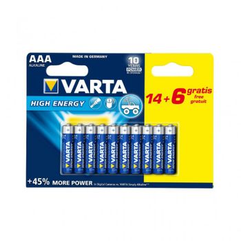 Pila Varta High Energy Aaa Lr03 Pack 16+4uni