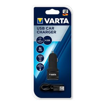 Adaptador Cargador Varta Para Coche 2 Usb