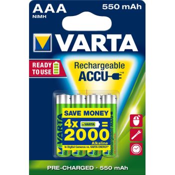 Varta Ready2use Hr03 4pcs Batería Recargable Aaa Níquel-metal Hidruro (nimh)