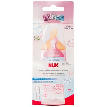 Nuk Biberón Con Tetina De Látex Boca Ancha Rosa 150 Ml