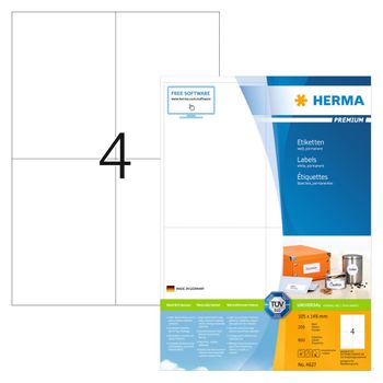 Herma Etiquetas Permanentes Premium 200 Hojas A4 105x148 Mm Herma