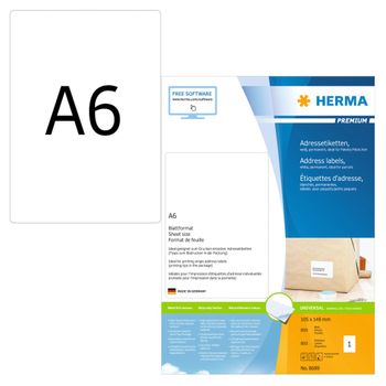 Etiquetas De Dirección Permanentes A6 105x148 Mm 800 Hojas Herma