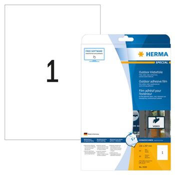 Etiquetas Fílmicas Resistentes 10 Hojas A4 Blanco 210x297 Mm Herma