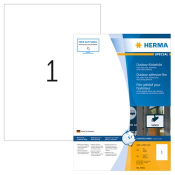 Etiquetas Fílmicas Impermeables 50 Hojas A4 Blanco 210x297 Mm Herma