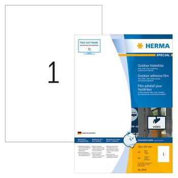 Etiquetas Fílmicas Impermeables 40 Hojas A4 Blanco 210x297 Mm Herma