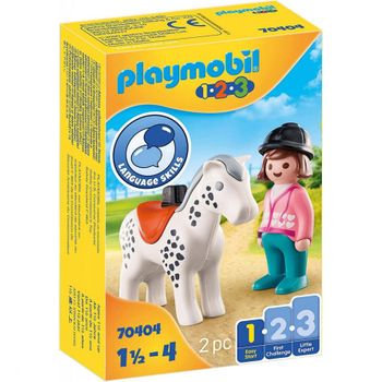 70404 Amazona Con Caballo, Playmobil 1.2.3
