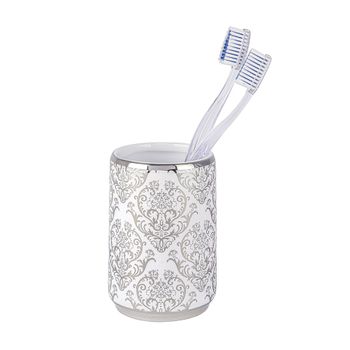 Vaso De Dientes Barock Blanco/plata