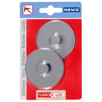 Wenko Recambio Soporte Turbo Loc (2 Unids) Cromo 6.1d X 1.4 Cm