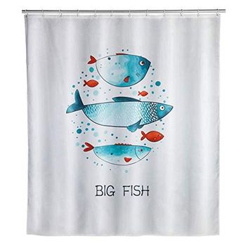 Cortina De Ducha Big Fish Poliéster Wenko Fish 200 X 180 Cm estampado