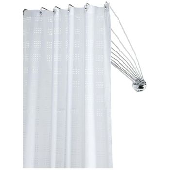 Mampara De Ducha Fijo De Ducha + 1 Puerta Abatible, Cristal Templado 6mm  Antical Cuadrícula Negra, 195cm Altura, Perfil Cromo Brillo - 70cm + 40cm  con Ofertas en Carrefour