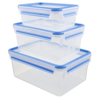 Emsa Juego De 3 Cajas De Plástico Para Alimentos 1l, 2,3l Y 3,7l - 508567