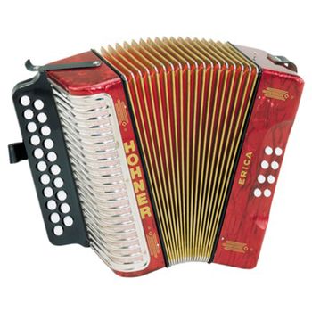 Acordeon De Botones Diatonico Hohner Erica Gc, Rojo