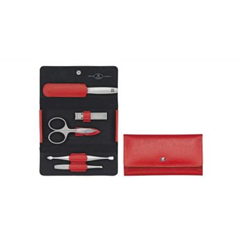 Zwilling Estuche De Manicura De Piel Rojo, 5 Pzs.