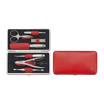 Zwilling Estuche De Manicura De Piel Rojo, 7 Pzs.