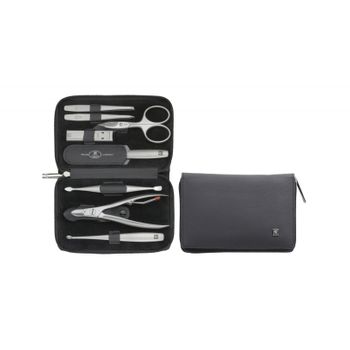 Zwilling Estuche De Manicura De Piel Negro, 8 Pzs.