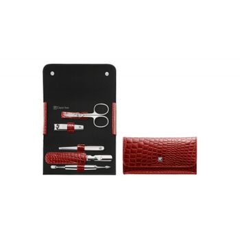 Zwilling Estuche De Manicura Rojo Con Cierre A Presión, 5 Piezas