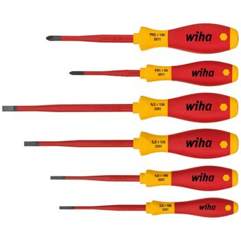 Set 6 Destornilladores Softfinish De Electricista Slimfix 35389 Wiha