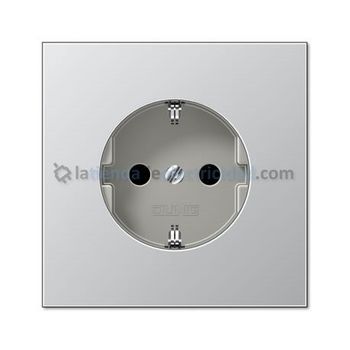 Tapa Base De Enchufe Schuko 2p+tt Aluminio Jung Al 1520 Ki Pl